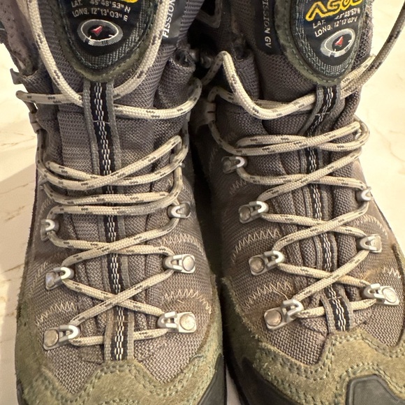 Asolo Women's Hiking Boots - Gray and Olive Goretex Vibram Sole / 10 - Picture 9 of 13